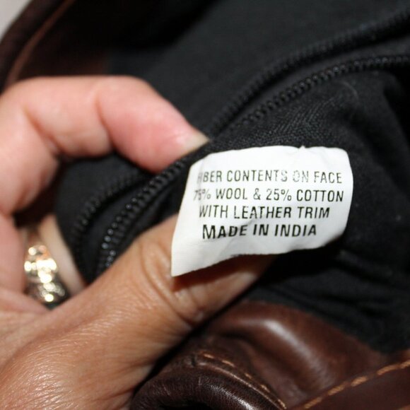 Woven Tapestry wool & leather shoulder bag Aztec print Southwest Crossbody purse - Picture 6 of 11